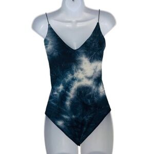 Blue Tie-Dye Bodysuit – Women’s Small, Excellent Condition, Stretchy & Stylish